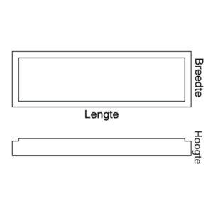 Meba standard LED paneel 120x30cm technische tekening
