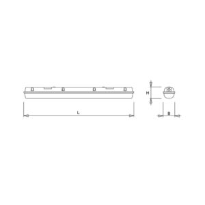 Norton WDO-SV LED montagebalk waterdicht 15W 2300lm 4000K 1250x101 IP66 - nood - Afbeelding 2